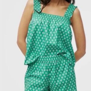 J. Crew Green Pajama Set